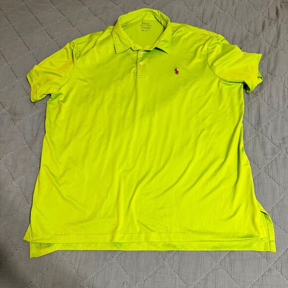 Men’s Polo Ralph Lauren Performance Polo Shirt Size XXL Lime Green - Picture 1 of 4